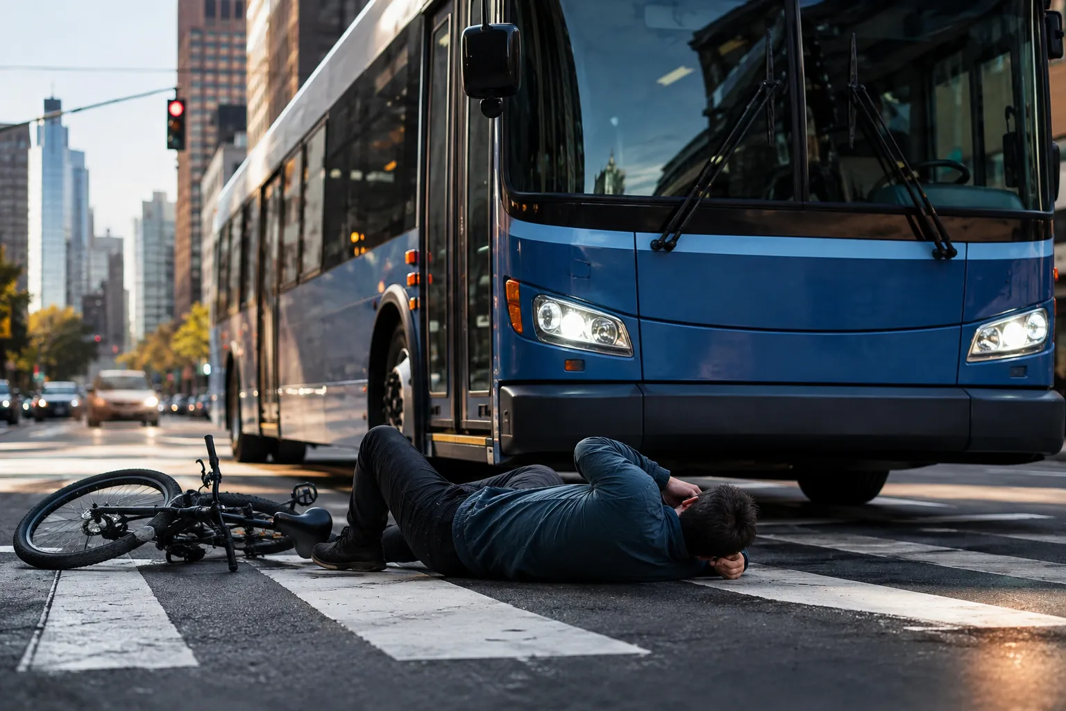 manhattan-bus-delivery-truck-pedestrian-accident-attorney Pedestrian struck by commercial vehicle at Manhattan intersection, bus and delivery truck accident attorney NYC