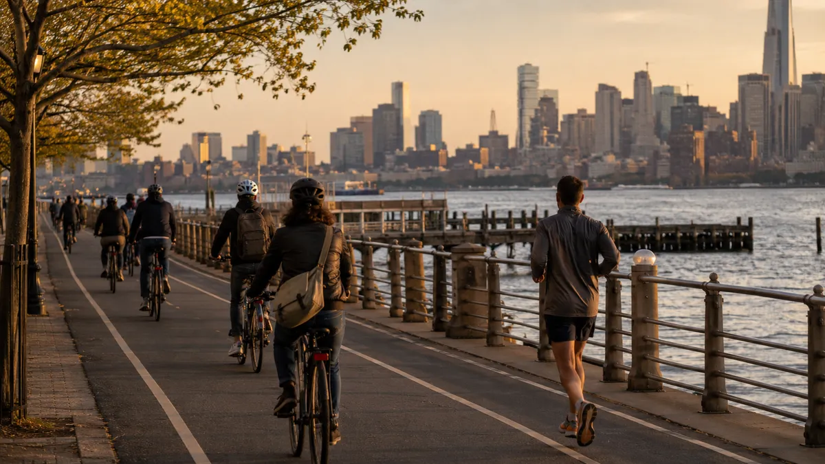 bicycle-accident-lawyer-hudson-river-greenway-img Cyclists riding the Hudson River Greenway bike path in Lower Manhattan